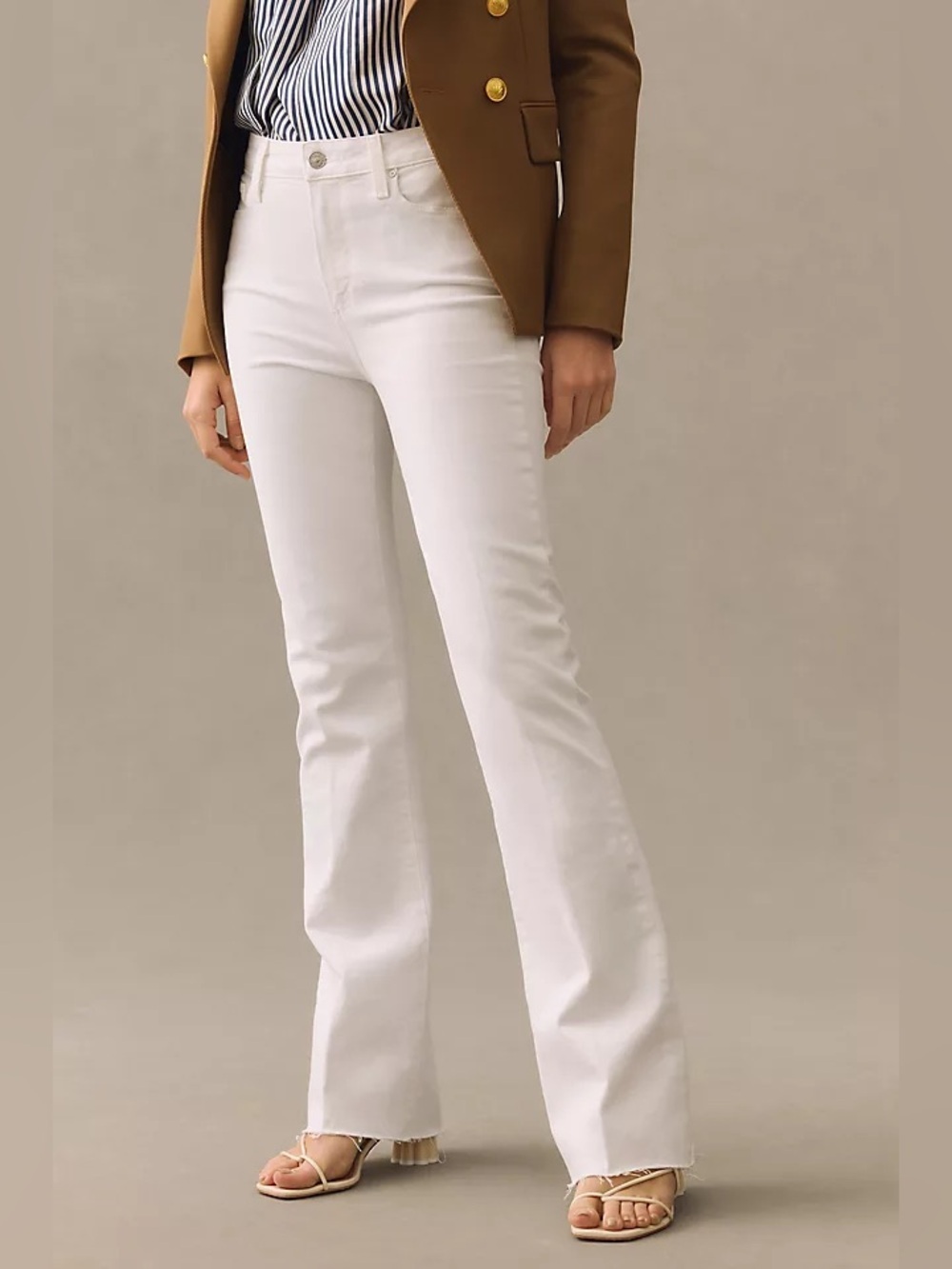 Paige High Rise Laurel Canyon Flare Jeans White Size 27